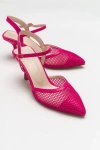 Prologue Shoes Chic Mesh Pointed Toe Pump In Pink