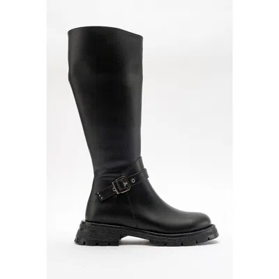 Prologue Shoes Covela Knee High Boot In Black