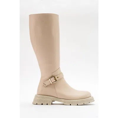 Prologue Shoes Covela Knee High Boot In Brown