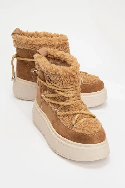 Prologue Shoes Dila Fur Lined Boot In Brown