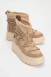 Prologue Shoes Dila Fur Lined Boot In Brown