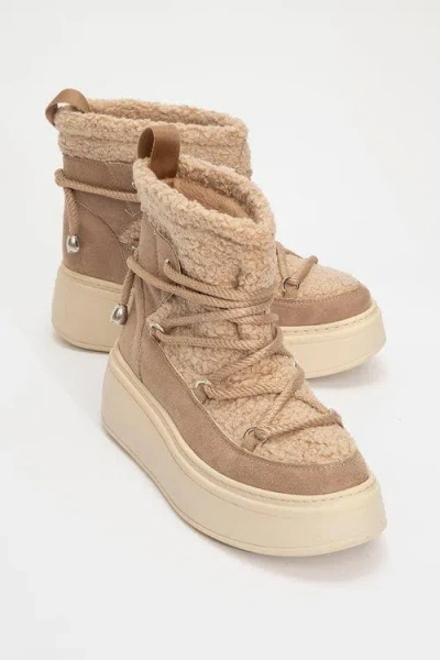 Prologue Shoes Dila Fur Lined Boot In Brown