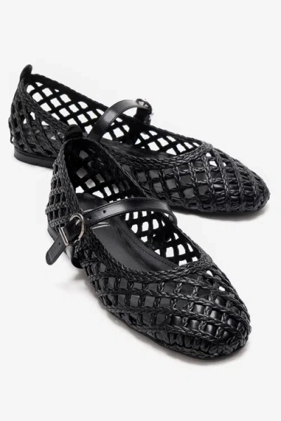 Prologue Shoes Doux Woven Ballet Flat In Black