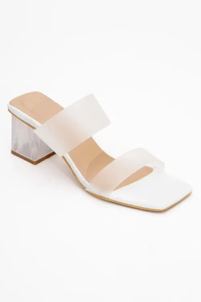 Prologue Shoes Elara Transparent Strap Sandal In White