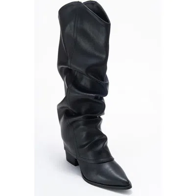 Prologue Shoes Elaris Block Heel Knee High Boot In Black