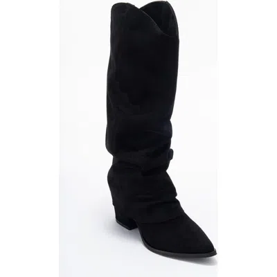 Prologue Shoes Elaris Block Heel Knee High Boot In Black
