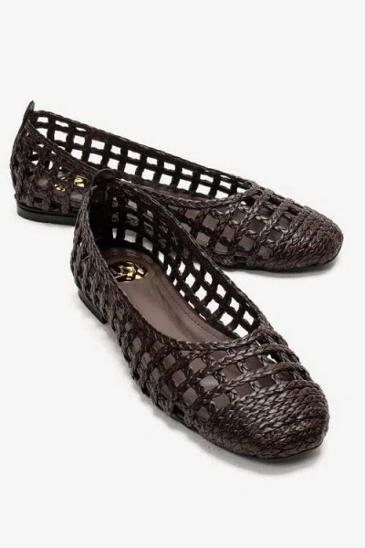 Prologue Shoes Elvaris Woven Ballet Flat In Brown