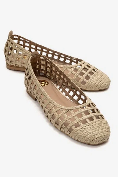 Prologue Shoes Elvaris Woven Ballet Flat In Neutral
