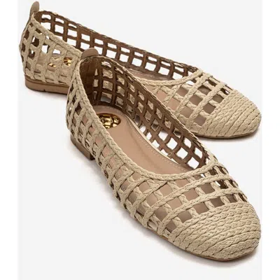 Prologue Shoes Elvaris Woven Ballet Flat In Neutral