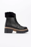 Prologue Shoes Faith Fur Chunky Boot In Black