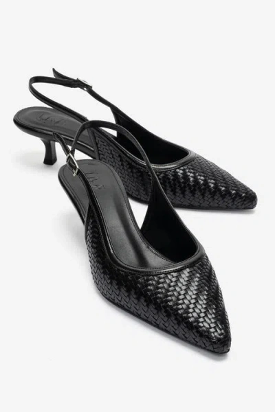Prologue Shoes Fendrix Kitten Heel Slingback Pump In Black