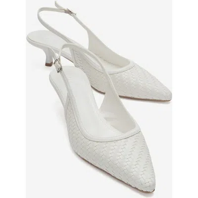 Prologue Shoes Fendrix Kitten Heel Slingback Pump In White