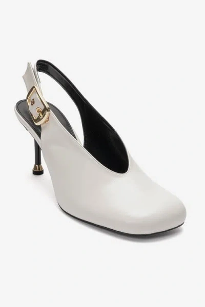Prologue Shoes Flaris Slingback Stiletto Pump In White