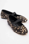 Prologue Shoes Grego Sequin Embellished Flat In Gold