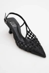 Prologue Shoes Heaven Knitted Pointed Toe Pump In Black