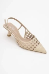 Prologue Shoes Heaven Knitted Pointed Toe Pump In Nude