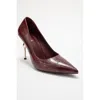 Prologue Shoes Hudson Pointed Toe Pump In Burgundy