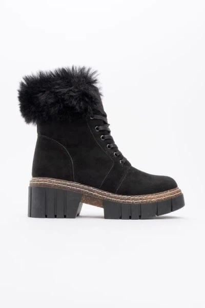 Prologue Shoes Jayla Fur Boot In Black