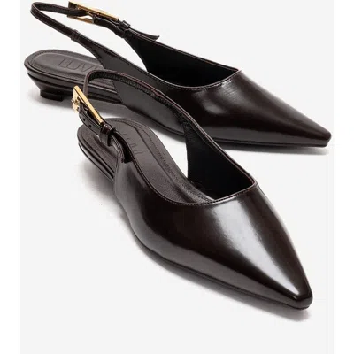 Prologue Shoes Jenna Slingback Pointed Toe Pump In Brown