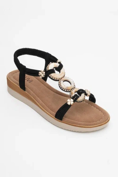 Prologue Shoes Junes Buckle-embellished Sandal In Black