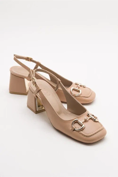 Prologue Shoes Karol Block Heel Pump In Nude