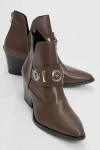 Prologue Shoes Kenda Buckle Block Heel Boot In Brown