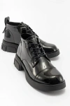 Prologue Shoes Lagom Patent Boot In Black