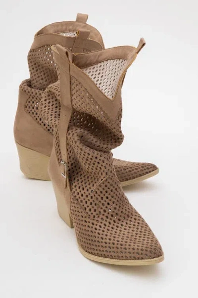 Prologue Shoes Larry Western Cut-out Summer Boots In Brown
