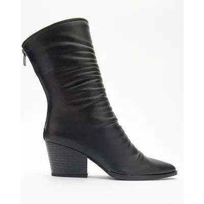 Prologue Shoes Laval Back-zip Block Heel Boot In Black