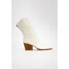 Prologue Shoes Laval Back-zip Block Heel Boot In White