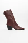 Prologue Shoes Laval Back-zip Block Heel Boot In Burgundy