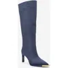Prologue Shoes Lexa Pointed Toe Knee High Boot In Blue
