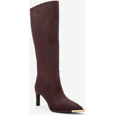 Prologue Shoes Lexa Pointed Toe Knee High Boot In Brown