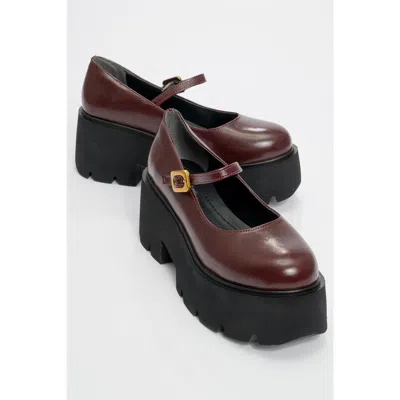 Prologue Shoes Linley Platform Loafer In Burgundy