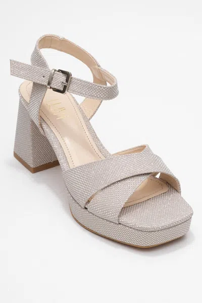 Prologue Shoes Lisbon Platform Block Heel Sandal In Gold