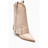 Prologue Shoes Lola Zip Pointed Toe Heel Boot In Neutral