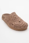 Prologue Shoes Loop Woven Slide Sandal In Brown