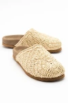 Prologue Shoes Loop Woven Slide Sandal In Brown