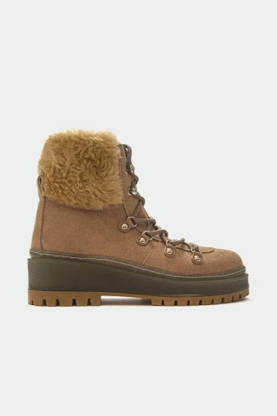 Prologue Shoes Lunira Fur Ankle Boot In Brown