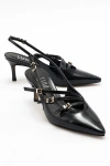 Prologue Shoes Magra Pointed-toe Slingback Stiletto In Black