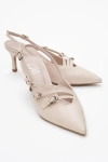 Prologue Shoes Magra Pointed-toe Slingback Stiletto In Brown