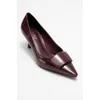 Prologue Shoes Marcia Buckle Pointed Toe Pump In Brown