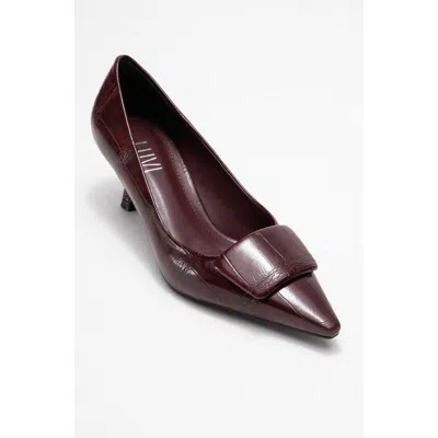 Prologue Shoes Marcia Buckle Pointed Toe Pump In Brown