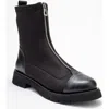 Prologue Shoes Martos Stretch Front Zip Ankle Boot In Black