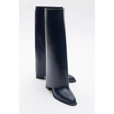 Prologue Shoes Maybe Chunky Heel Boot In Blue