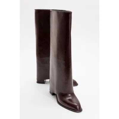 Prologue Shoes Maybe Chunky Heel Boot In Burgundy