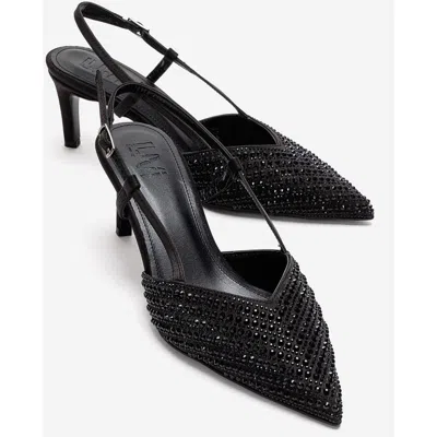 Prologue Shoes Royale Embellished Kitten Heel Pump In Black