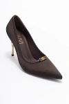 Prologue Shoes Milos Buckle Pointed Toe Pump In Animal Print
