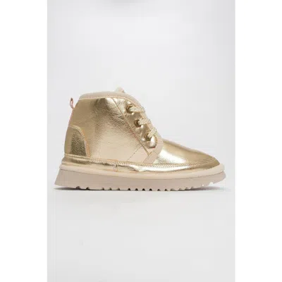 Prologue Shoes Mingo Lace Up Sport Boot In Gold