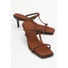 Prologue Shoes Mocha Strap Heel Sandal In Brown
